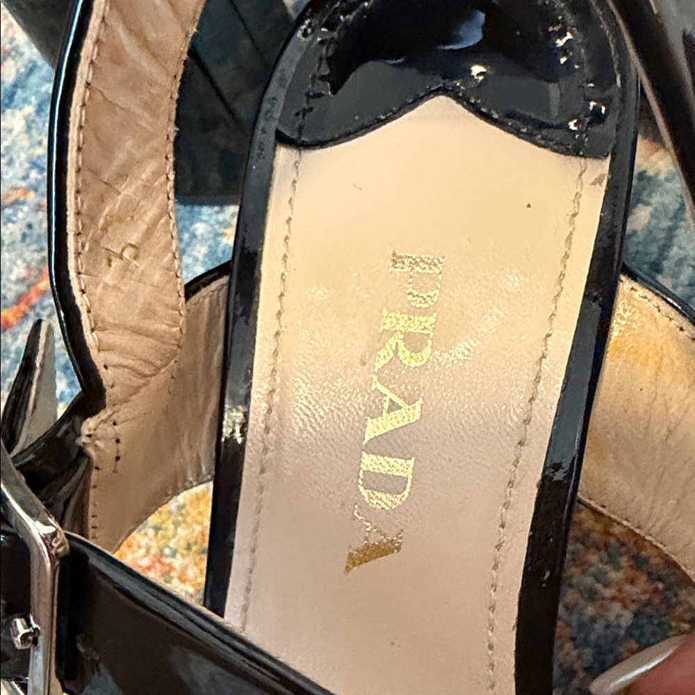 Prada Black Patent Leather Sandals - Picture 3 of 8